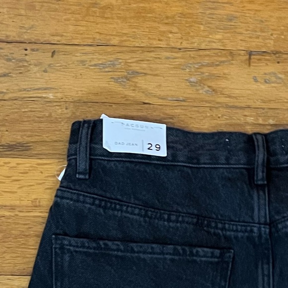 Black Jeans by PacSun size 29 Dad Jeans with cut knees nwt - Picture 7 of 7